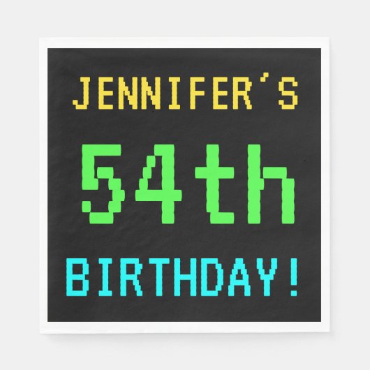 Fun /Retro Video Game Kijk 54th Birthday Servet (Voorkant)