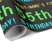 Fun /Retro Video Game Kijk 55e verjaardag Cadeaupapier (Rol Hoek)