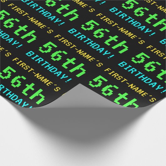 Fun /Retro Video Game Kijk 56th Birthday Cadeaupapier (Hoek)