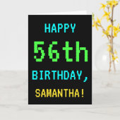 Fun /Retro Video Game Kijk 56th Birthday Kaart (Gele Bloem)