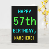 Fun /Retro Video Game Kijk 57th Birthday Kaart (Gele Bloem)