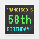 Fun /Retro Video Game Kijk 58th Birthday Servet (Voorkant)