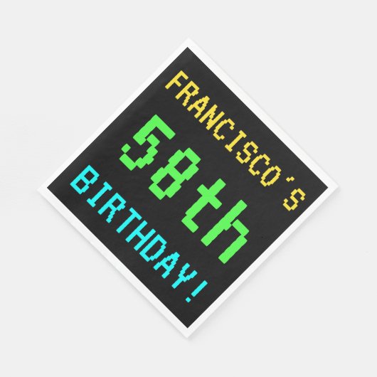 Fun /Retro Video Game Kijk 58th Birthday Servet (Hoek)