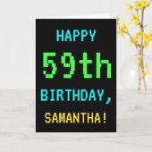 Fun /Retro Video Game Kijk 59th Birthday Kaart (Gele Bloem)