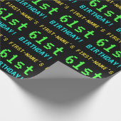 Fun /Retro Video Game Kijk 61st Birthday Cadeaupapier (Hoek)