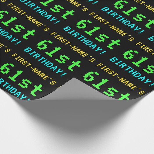 Fun /Retro Video Game Kijk 61st Birthday Cadeaupapier (Hoek)