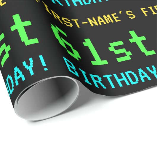 Fun /Retro Video Game Kijk 61st Birthday Cadeaupapier (Rol Hoek)