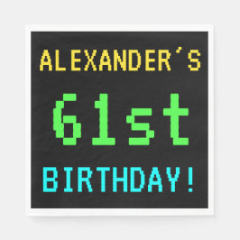 Fun /Retro Video Game Kijk 61st Birthday Servet