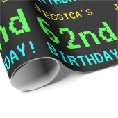 Fun /Retro Video Game Kijk 62e verjaardag Cadeaupapier (Rol Hoek)