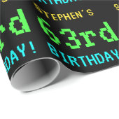 Fun /Retro Video Game Kijk 63rd Birthday Cadeaupapier (Rol Hoek)