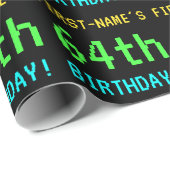 Fun /Retro Video Game Kijk 64th Birthday Cadeaupapier (Rol Hoek)