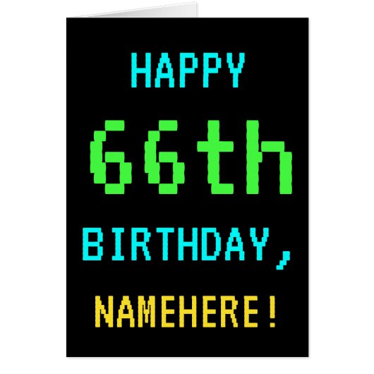 Fun /Retro Video Game Kijk 66th Birthday (Voorkant)