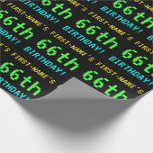 Fun /Retro Video Game Kijk 66th Birthday Cadeaupapier (Hoek)