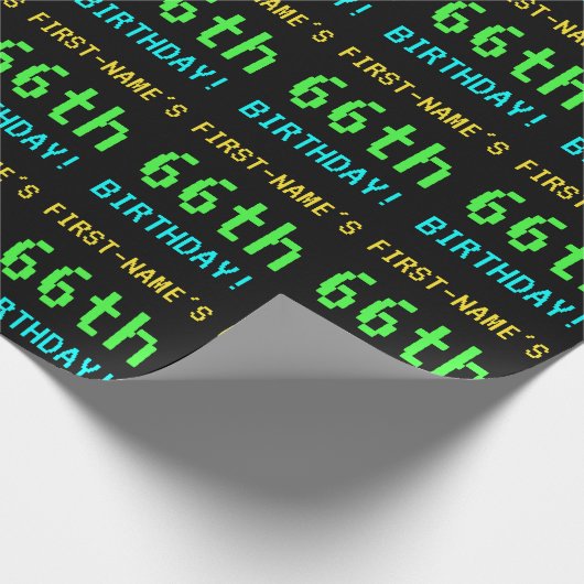 Fun /Retro Video Game Kijk 66th Birthday Cadeaupapier (Hoek)