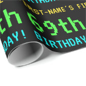 Fun /Retro Video Game Kijk 69th Birthday Cadeaupapier (Rol Hoek)