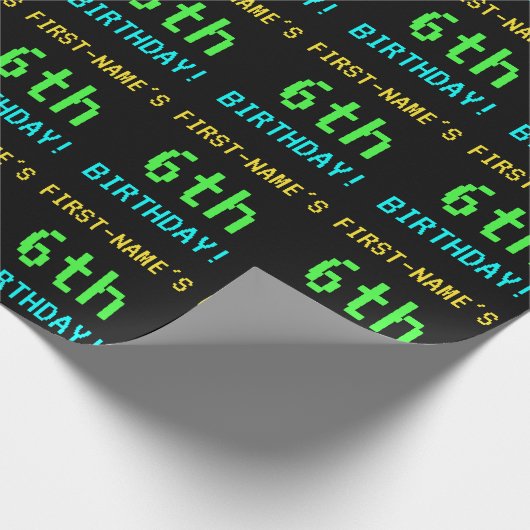 Fun /Retro Video Game: kijk 6e verjaardag Cadeaupapier (Hoek)