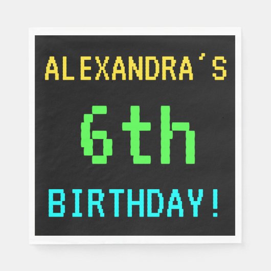 Fun /Retro Video Game: kijk 6e verjaardag Servetten (Voorkant)