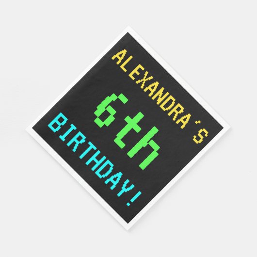 Fun /Retro Video Game: kijk 6e verjaardag Servetten (Hoek)