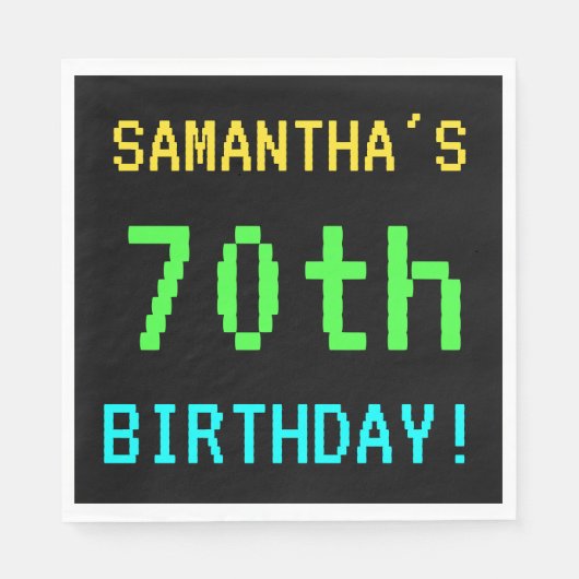 Fun /Retro Video Game Kijk 70e verjaardag Servet (Voorkant)