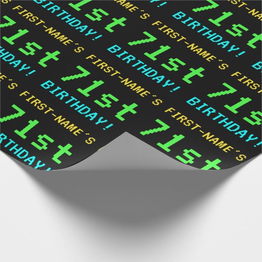 Fun /Retro Video Game Kijk 71e verjaardag Cadeaupapier (Hoek)