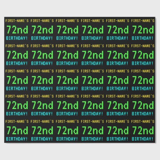 Fun /Retro Video Game Kijk 72e verjaardag Cadeaupapier (Vlak)