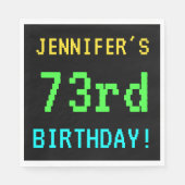 Fun /Retro Video Game Kijk 73rd Birthday Servetten (Voorkant)