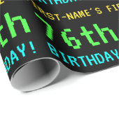 Fun /Retro Video Game Kijk 76e verjaardag Cadeaupapier (Rol Hoek)