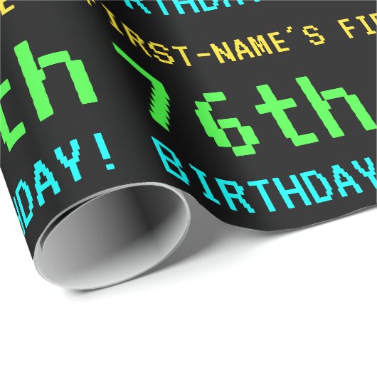 Fun /Retro Video Game Kijk 76e verjaardag Cadeaupapier (Rol Hoek)