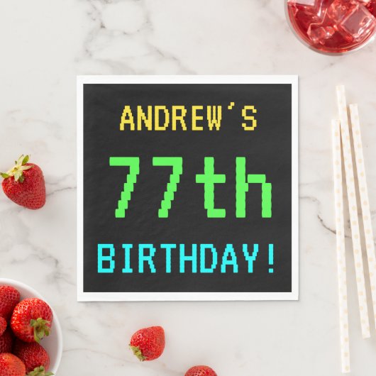 Fun /Retro Video Game Kijk 77th Birthday Servetten (Insitu)