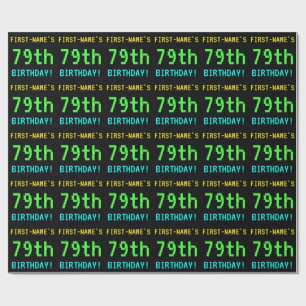 Fun /Retro Video Game Kijk 79th Birthday Cadeaupapier
