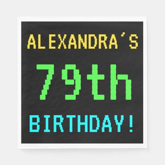 Fun /Retro Video Game Kijk 79th Birthday Servet (Voorkant)