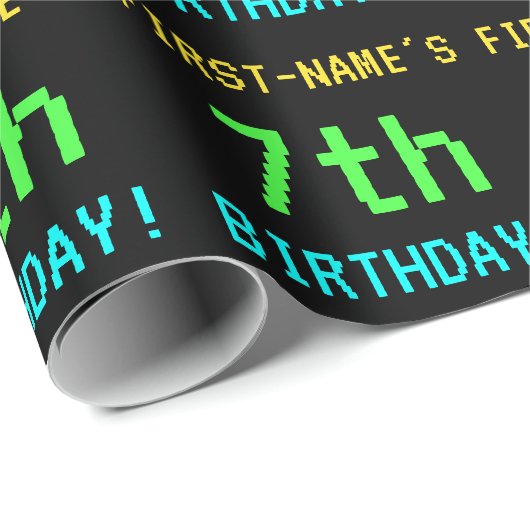 Fun /Retro Video Game: kijk 7e verjaardag Cadeaupapier (Rol Hoek)