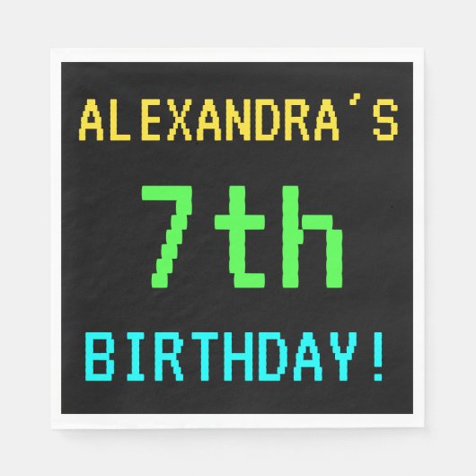 Fun /Retro Video Game: kijk 7e verjaardag Servet (Voorkant)