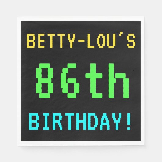 Fun /Retro Video Game Kijk 86th Birthday Servetten (Voorkant)