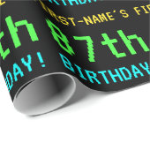 Fun /Retro Video Game: kijk 87e verjaardag Cadeaupapier (Rol Hoek)