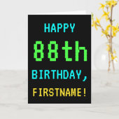 Fun /Retro Video Game Kijk 88th Birthday Kaart (Gele Bloem)