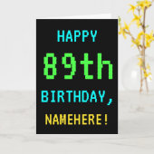 Fun /Retro Video Game Kijk 89th Birthday Kaart (Gele Bloem)