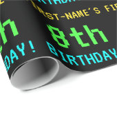 Fun /Retro Video Game Kijk 8th Birthday Cadeaupapier (Rol Hoek)