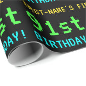 Fun /Retro Video Game Kijk 91st verjaardag Cadeaupapier (Rol Hoek)