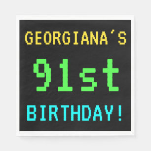 Fun /Retro Video Game Kijk 91st verjaardag Servetten