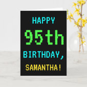 Fun /Retro Video Game Kijk 95th Birthday Kaart (Gele Bloem)