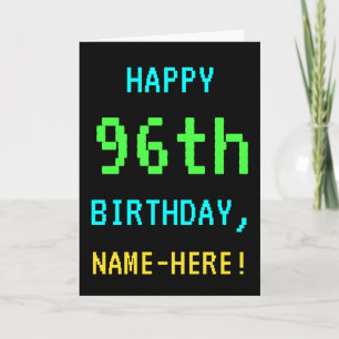 Fun /Retro Video Game Kijk 96th Birthday Kaart
