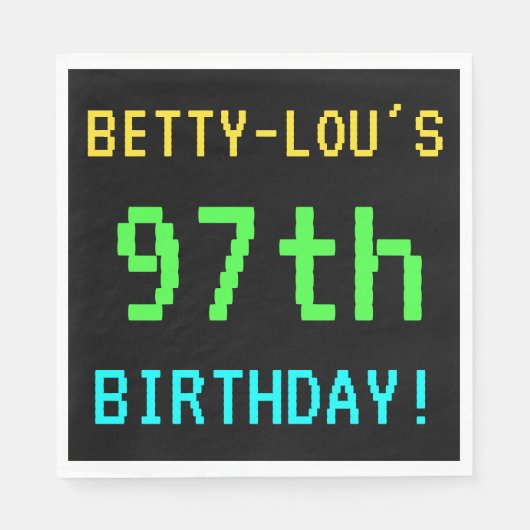 Fun /Retro Video Game Kijk 97e verjaardag Servetten (Voorkant)
