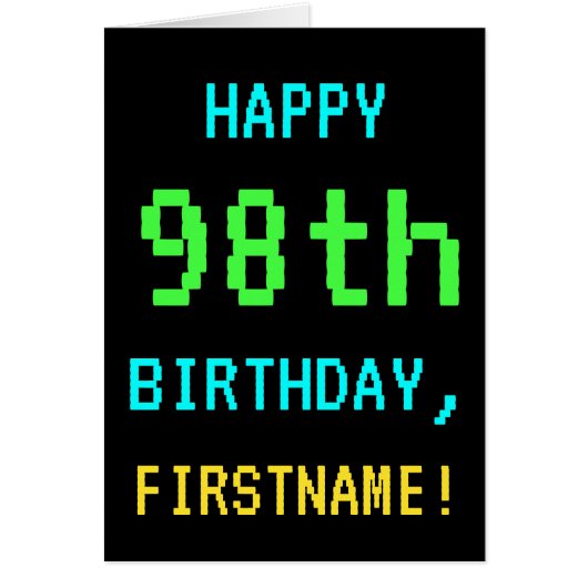 Fun /Retro Video Game Kijk 98th Birthday (Voorkant)