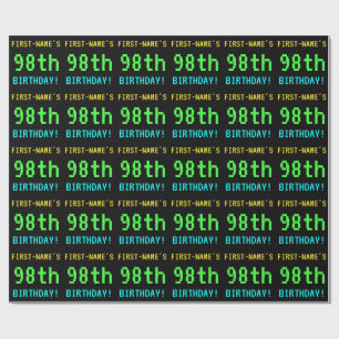 Fun /Retro Video Game Kijk 98th Birthday Cadeaupapier