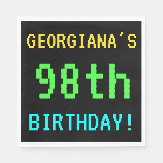 Fun /Retro Video Game Kijk 98th Birthday Servetten (Voorkant)