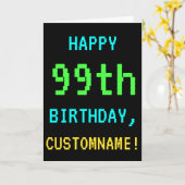 Fun /Retro Video Game Kijk 99th Birthday Kaart (Gele Bloem)