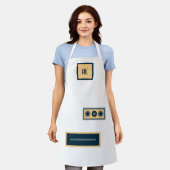 Fun Retro White Yellow Personalized Apron Schort (Gedragen)