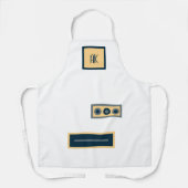 Fun Retro White Yellow Personalized Apron Schort (Voorkant)