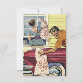 Fun Retro Zijne & Hers Couple's Shower Invitations Kaart (Voorkant)